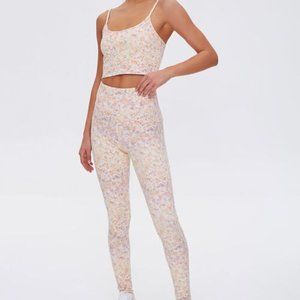 peach floral cami & matching legging